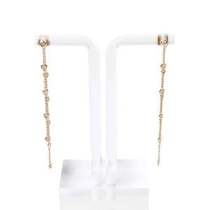 Designer Womens 14K Yellow Gold Diamonds Dangle Earrings ~0.40CTW 2g